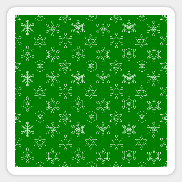 Assorted Snowflakes on Green Sticker by ArtticArlo